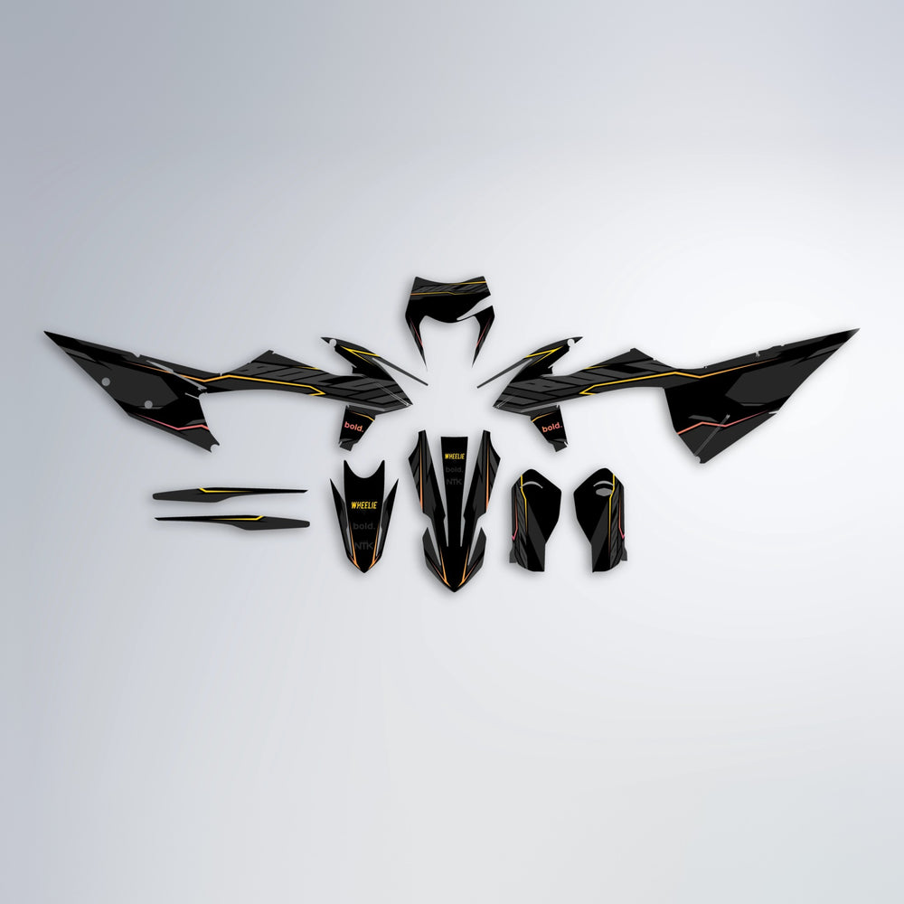 DRIFT graphics kit parts layout in Pink & Yellow