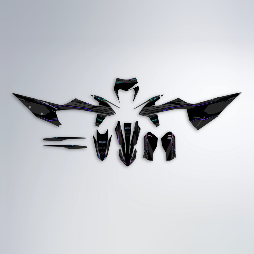 DRIFT graphics kit parts layout in Purple Holo