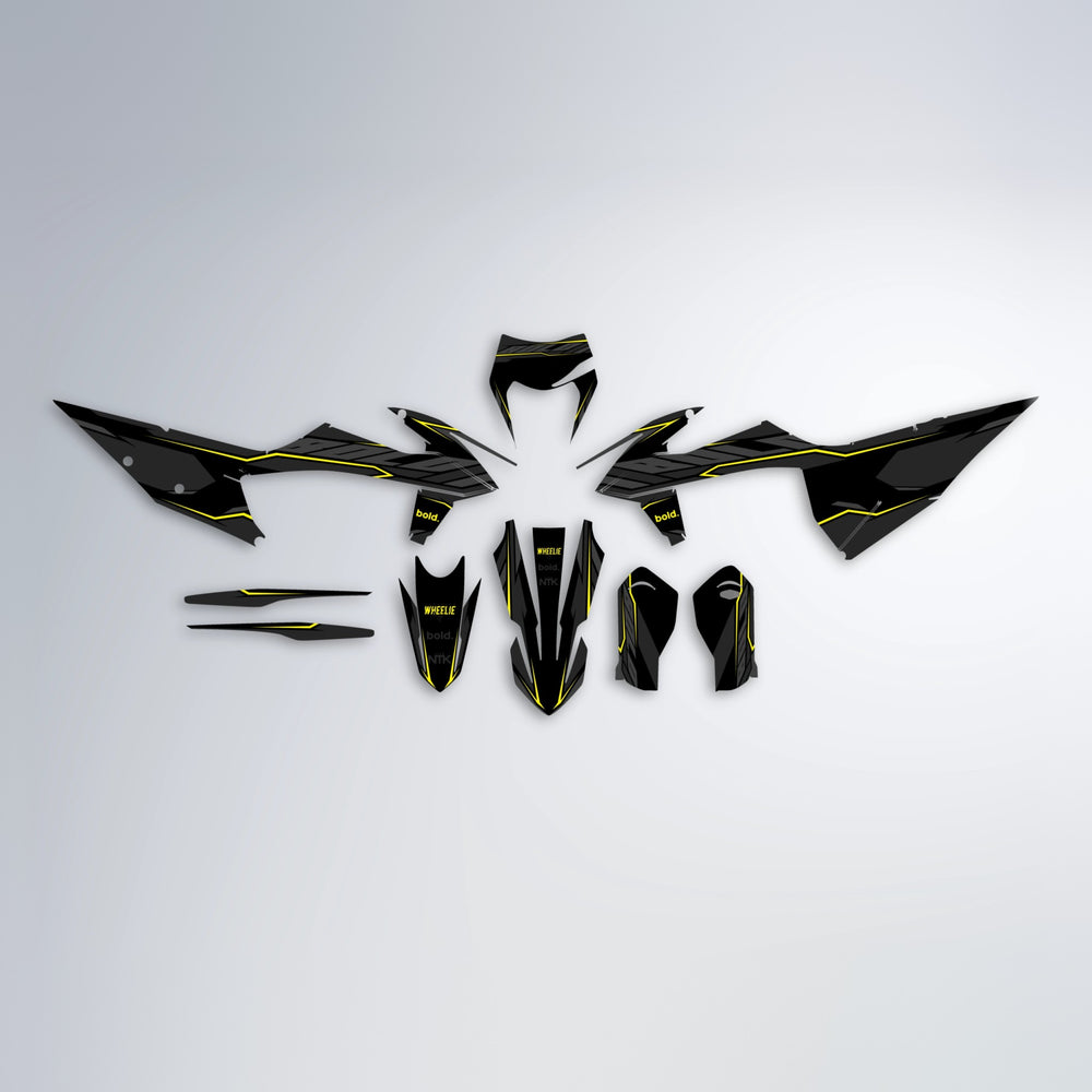 DRIFT graphics kit parts layout in Yellow
