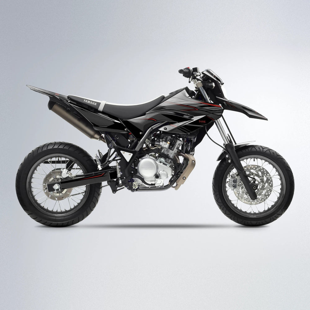 DRIFT Yamaha WR 125X supermoto graphics kit in Black & Red