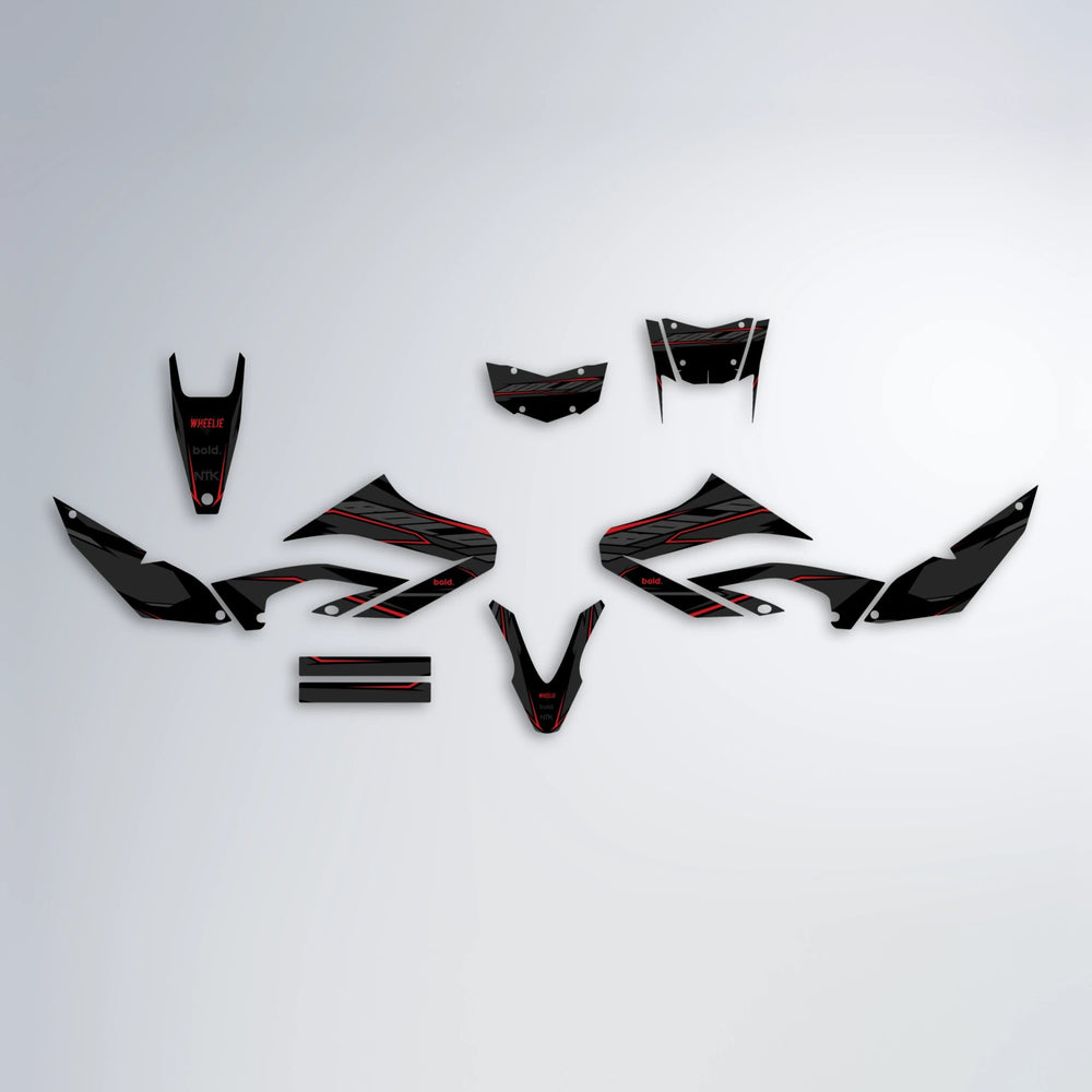 DRIFT Yamaha WR 125X graphics kit parts layout in Custom Colour