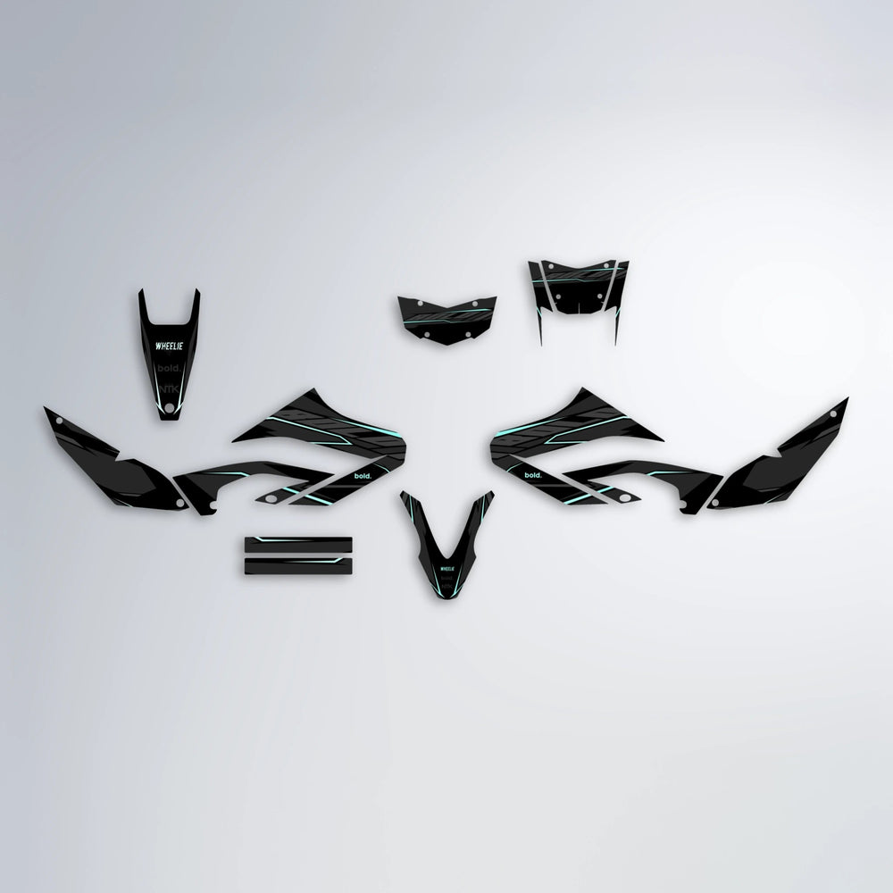 DRIFT Yamaha WR 125X graphics kit parts layout in Mint
