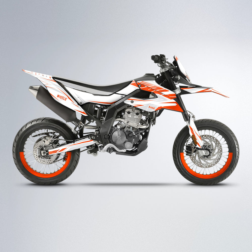 EKKE Aprilia SX 125 supermoto graphics kit in Orange