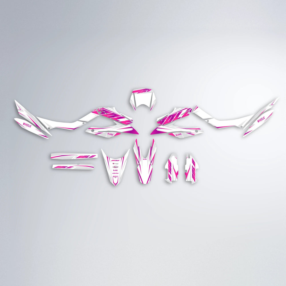 EKKE Aprilia SX 125 graphics kit parts layout in Pink