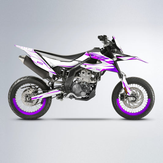 EKKE Aprilia SX 125 supermoto graphics kit in Purple