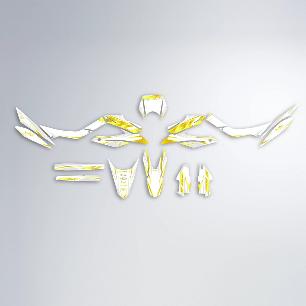 EKKE Aprilia SX 125 graphics kit parts layout in Yellow