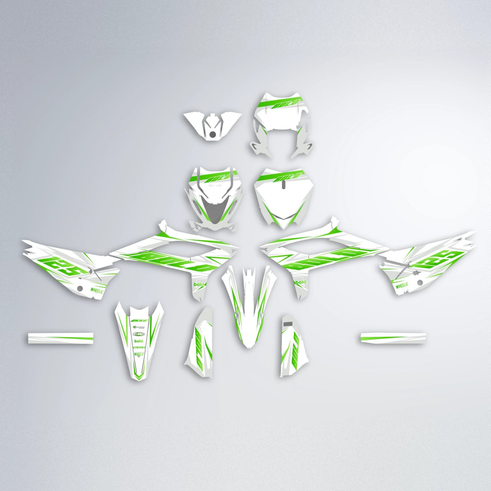 EKKE Beta graphics kit parts layout in Green