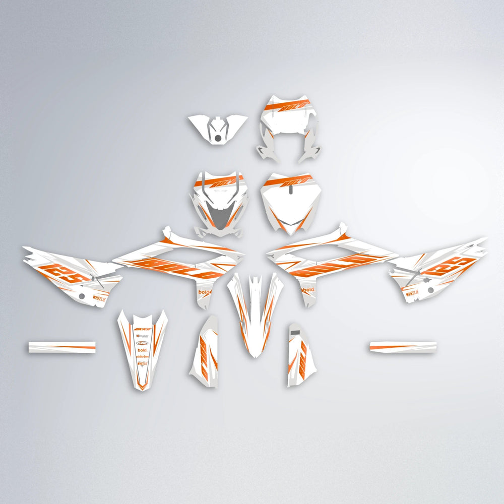 EKKE Beta graphics kit parts layout in Orange