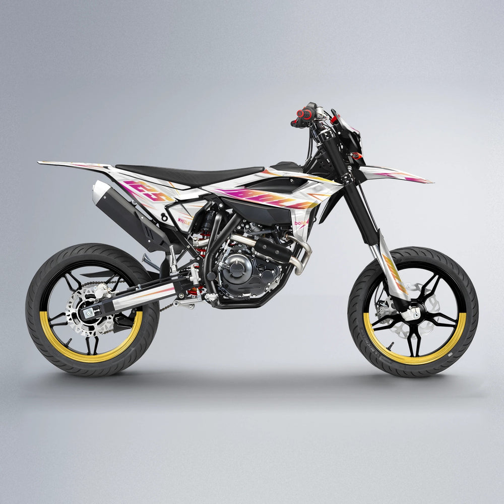 EKKE Beta supermoto graphics kit in Pink & Yellow