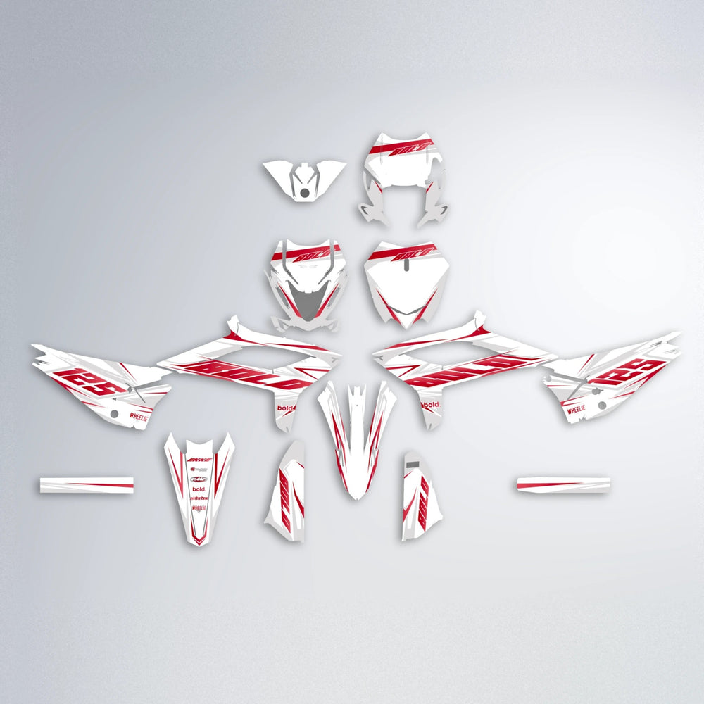 EKKE Beta graphics kit parts layout in Red