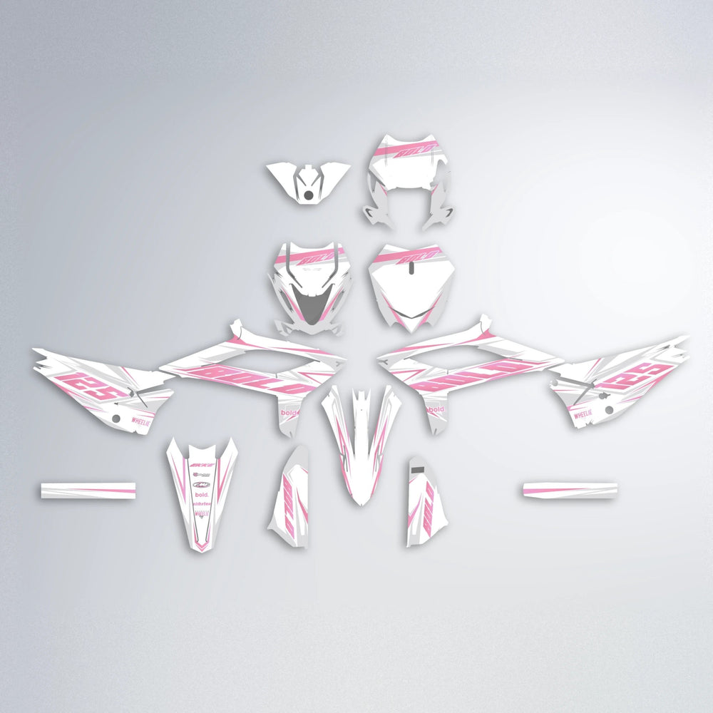 EKKE Beta graphics kit parts layout in Sakura Pink