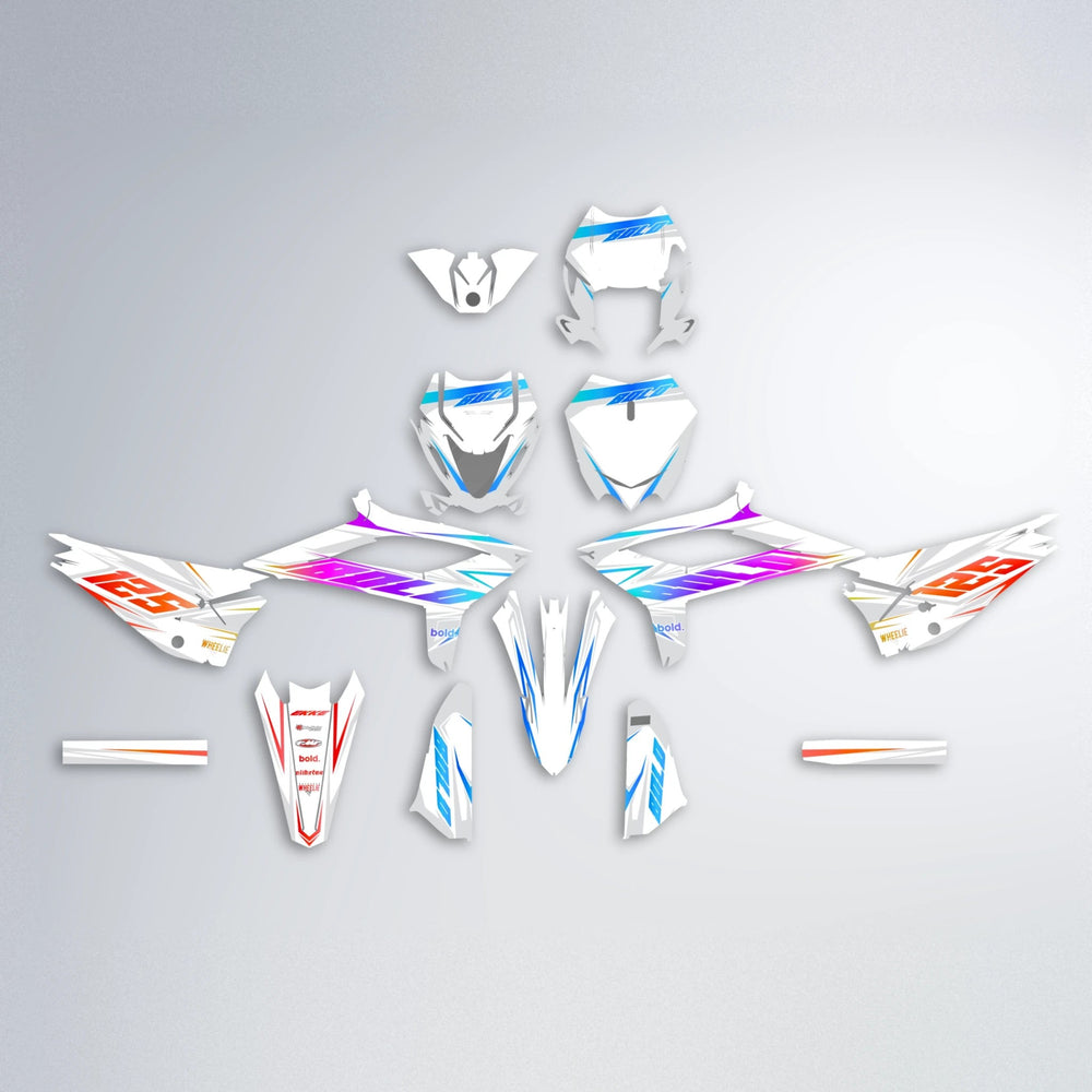 EKKE Beta graphics kit parts layout in Sunset Fade