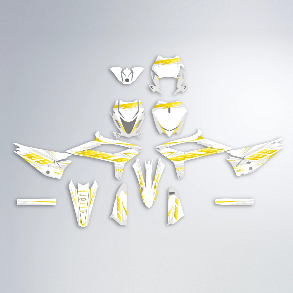 EKKE Beta graphics kit parts layout in Yellow