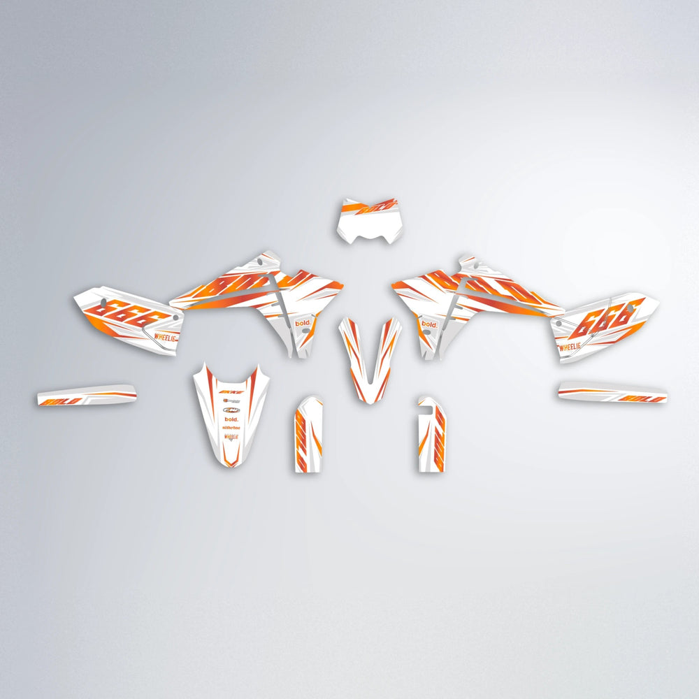 EKKE Fantic graphics kit parts layout in Orange