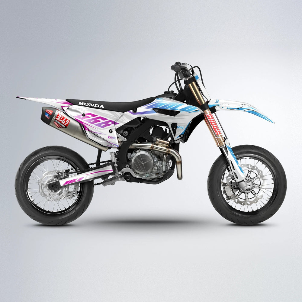 EKKE Honda supermoto graphics kit in Pink & Light Blue