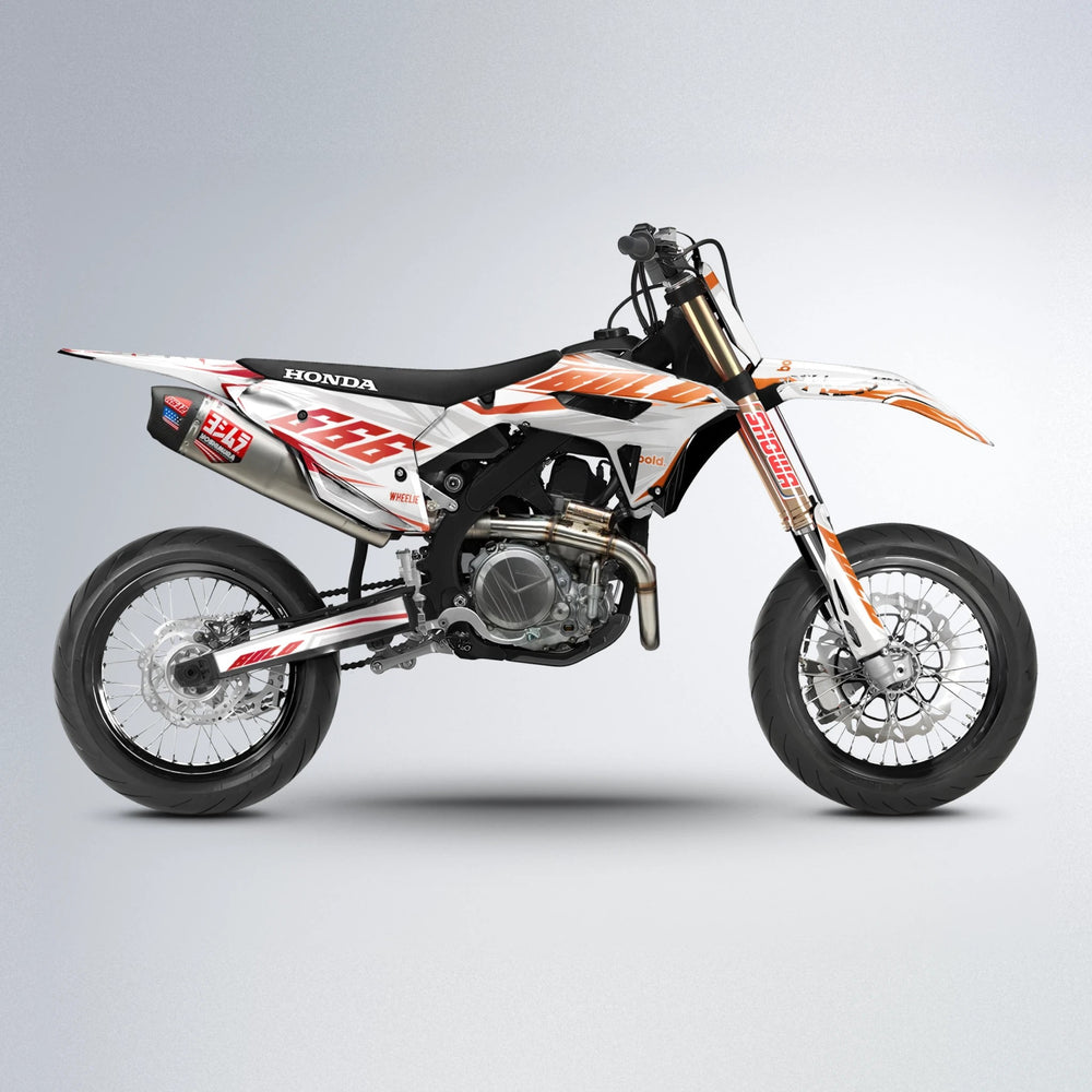 EKKE Honda supermoto graphics kit in Red & Orange