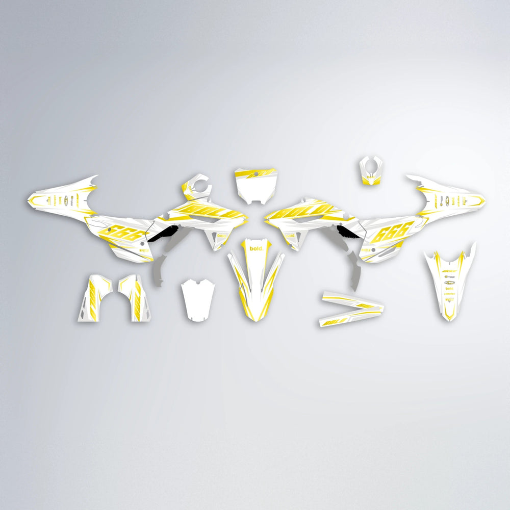 EKKE Honda graphics kit parts layout in Yellow