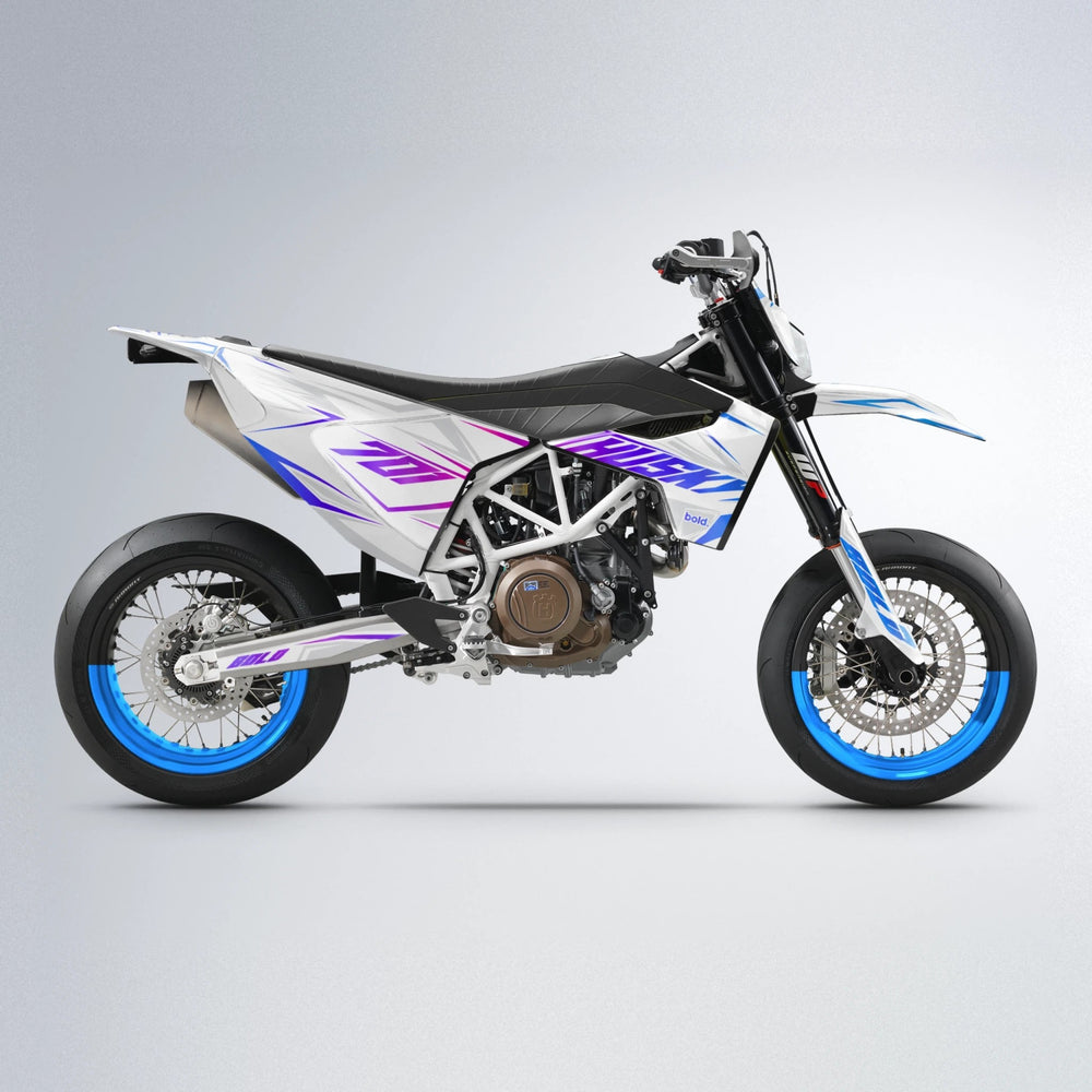 EKKE Husqvarna 701 supermoto graphics kit in Blue Purple Fade
