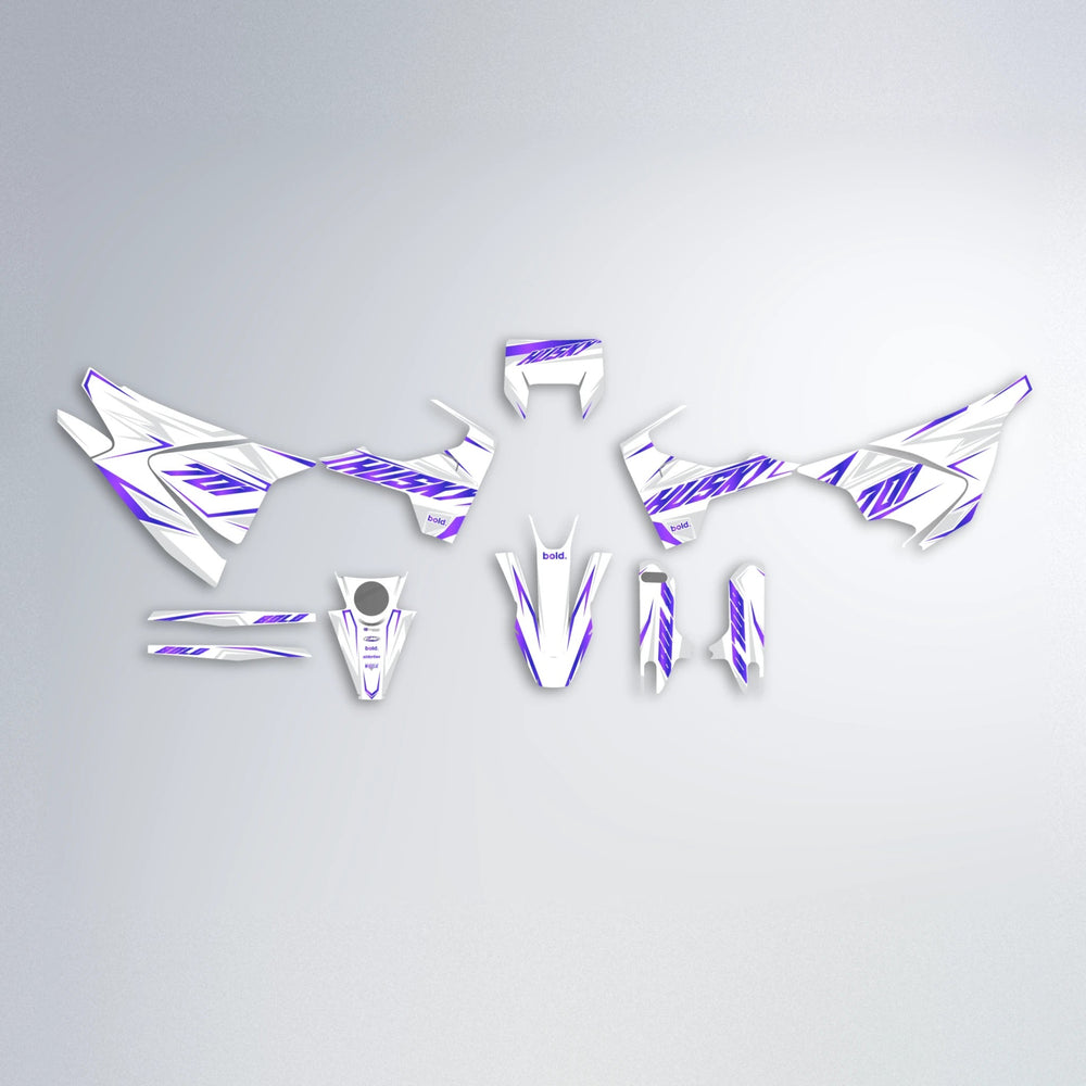 EKKE Husqvarna 701 graphics kit parts layout in Purple
