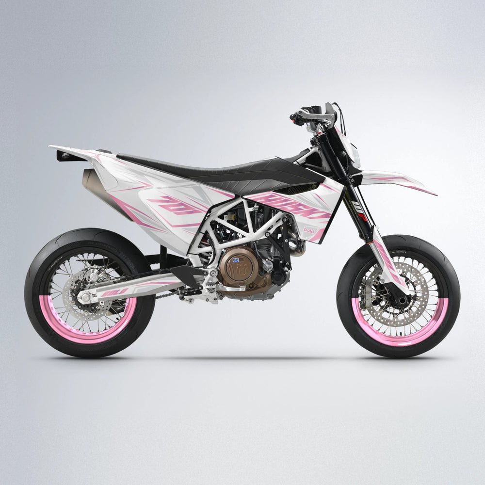 EKKE Husqvarna 701 supermoto graphics kit in Sakura Pink