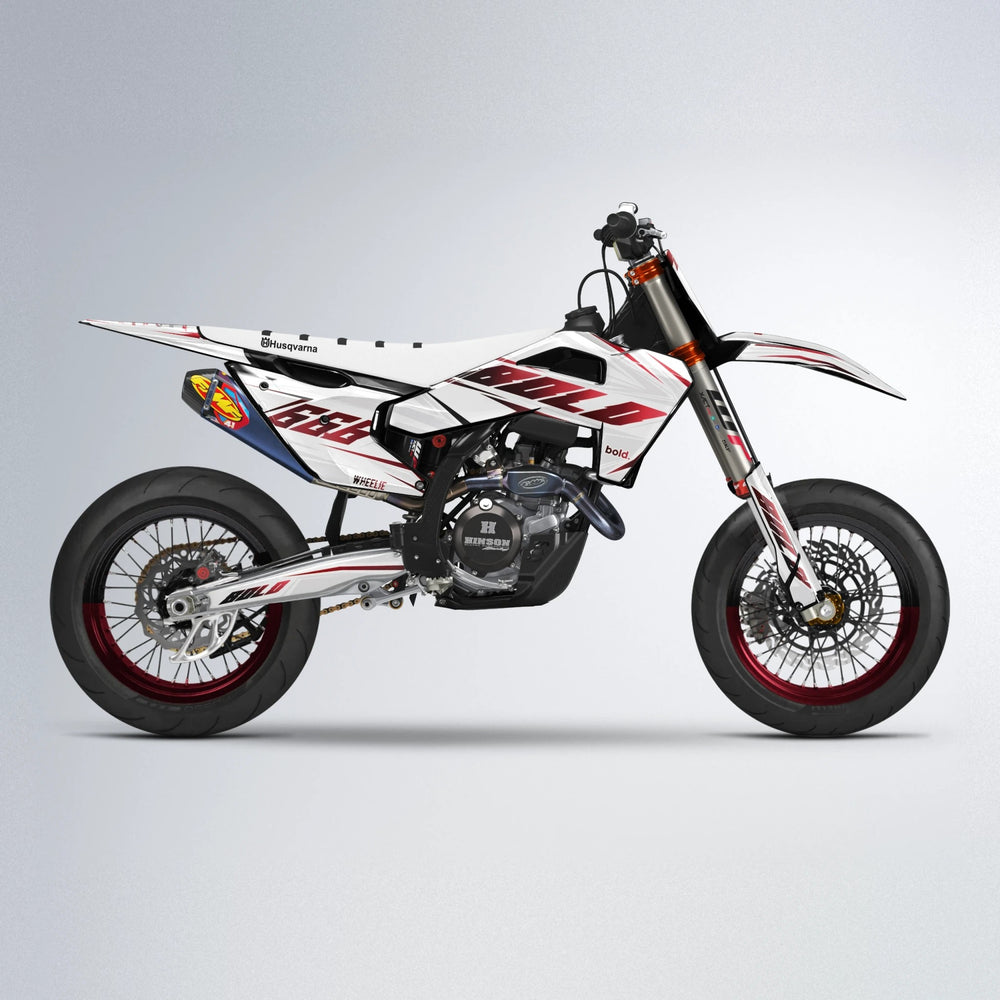 EKKE Husqvarna FE/TE supermoto graphics kit in Black & Red