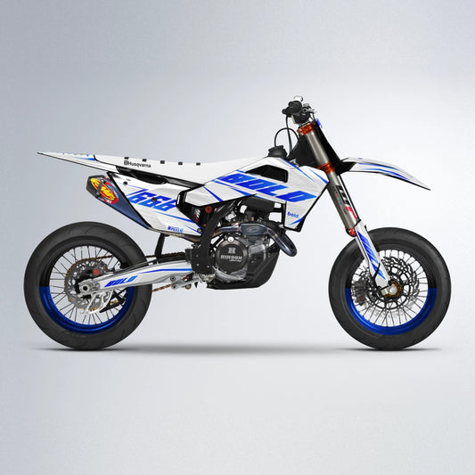 EKKE Husqvarna FE/TE supermoto graphics kit in Blue