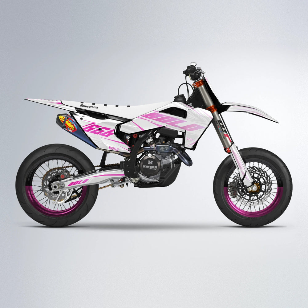 EKKE Husqvarna FE/TE supermoto graphics kit in Flamingo