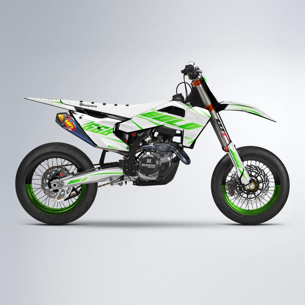 EKKE Husqvarna FE/TE supermoto graphics kit in Green
