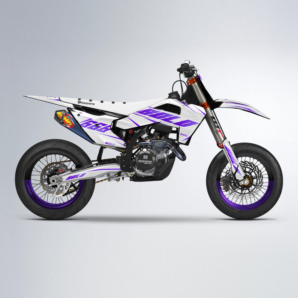 EKKE Husqvarna FE/TE supermoto graphics kit in Purple