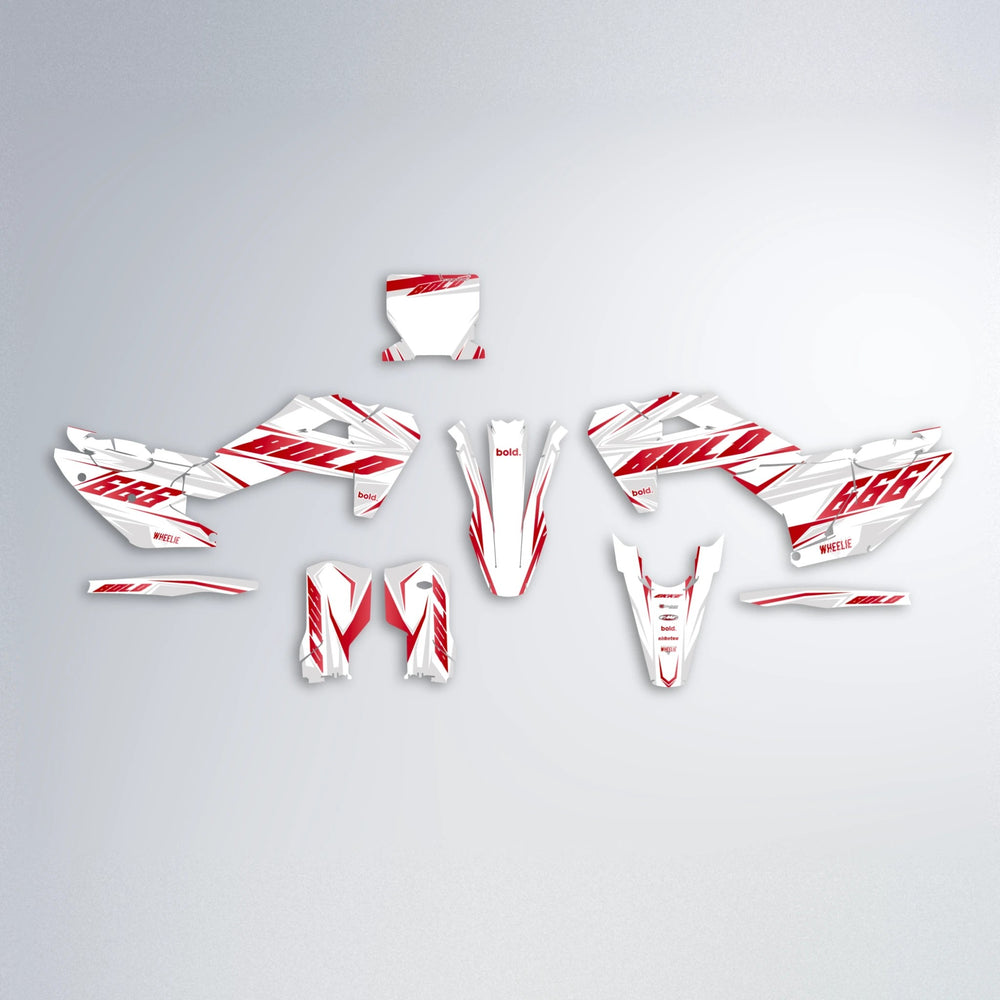 EKKE Husqvarna FE/TE graphics kit parts layout in Red