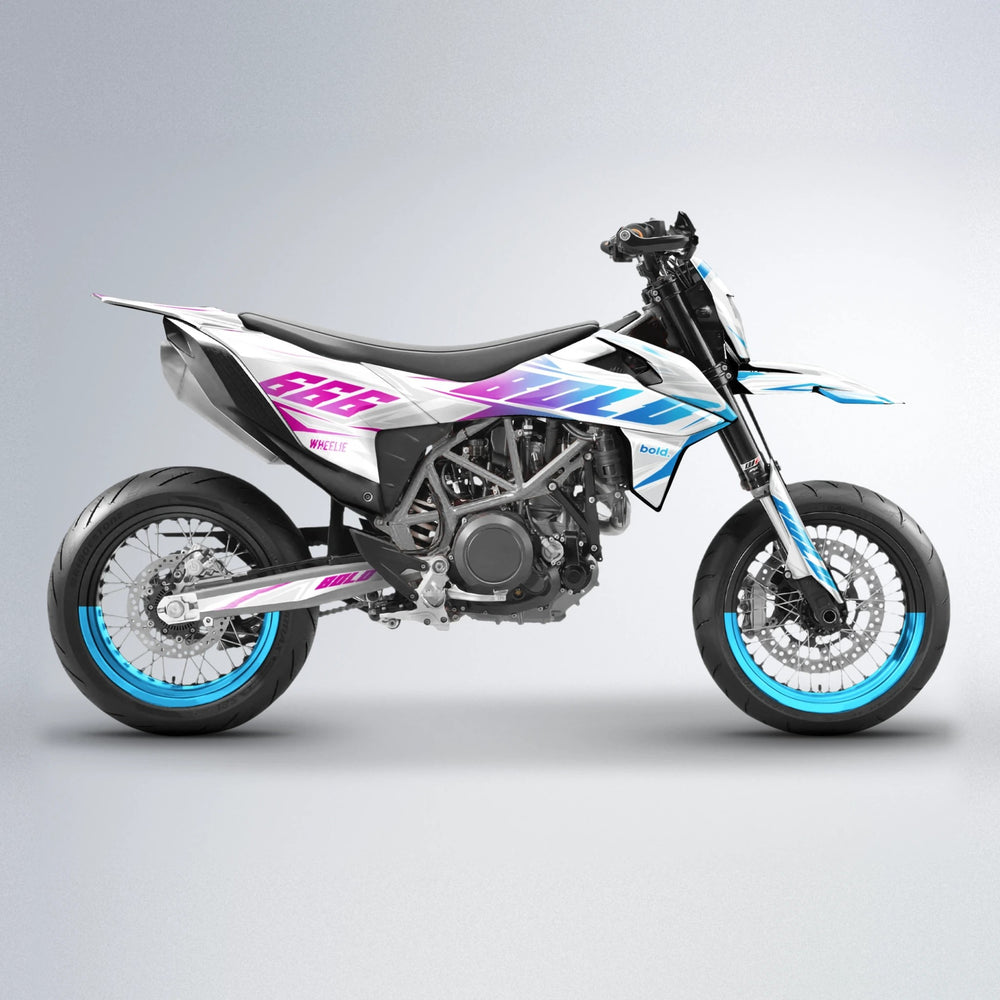 EKKE KTM SMC 690 supermoto graphics kit in Pink & Light Blue