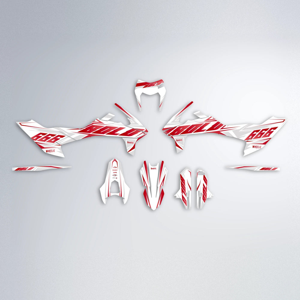 EKKE KTM SMC 690 graphics kit parts layout in Red
