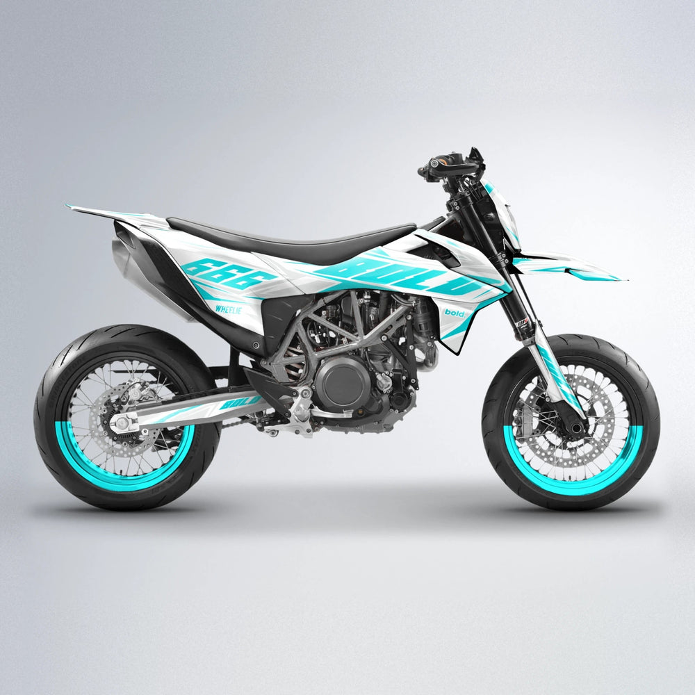 EKKE KTM SMC 690 supermoto graphics kit in Teal