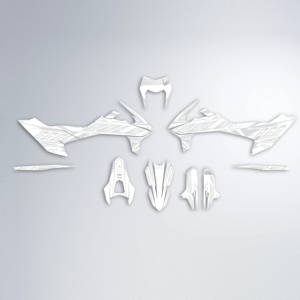 EKKE KTM SMC 690 graphics kit parts layout in White