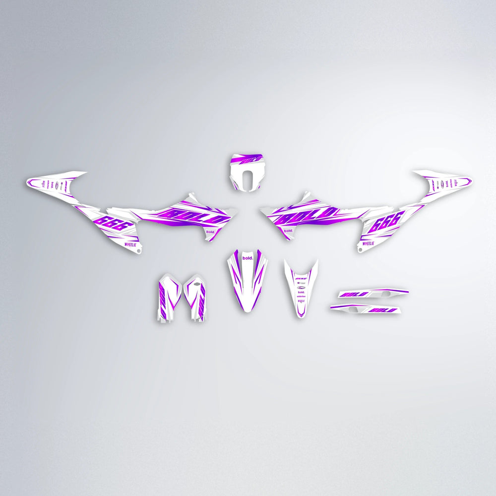 EKKE Stark Varg MX graphics kit parts layout in Custom Colour