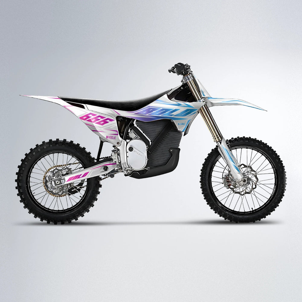 EKKE Stark Varg MX motocross graphics kit in Pink & Light Blue