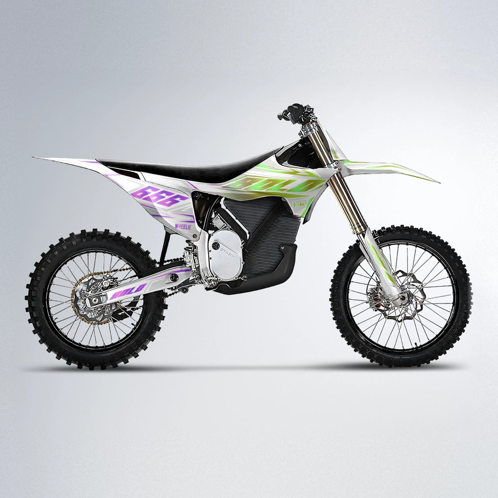 EKKE Stark Varg MX motocross graphics kit in Purple & Yellow