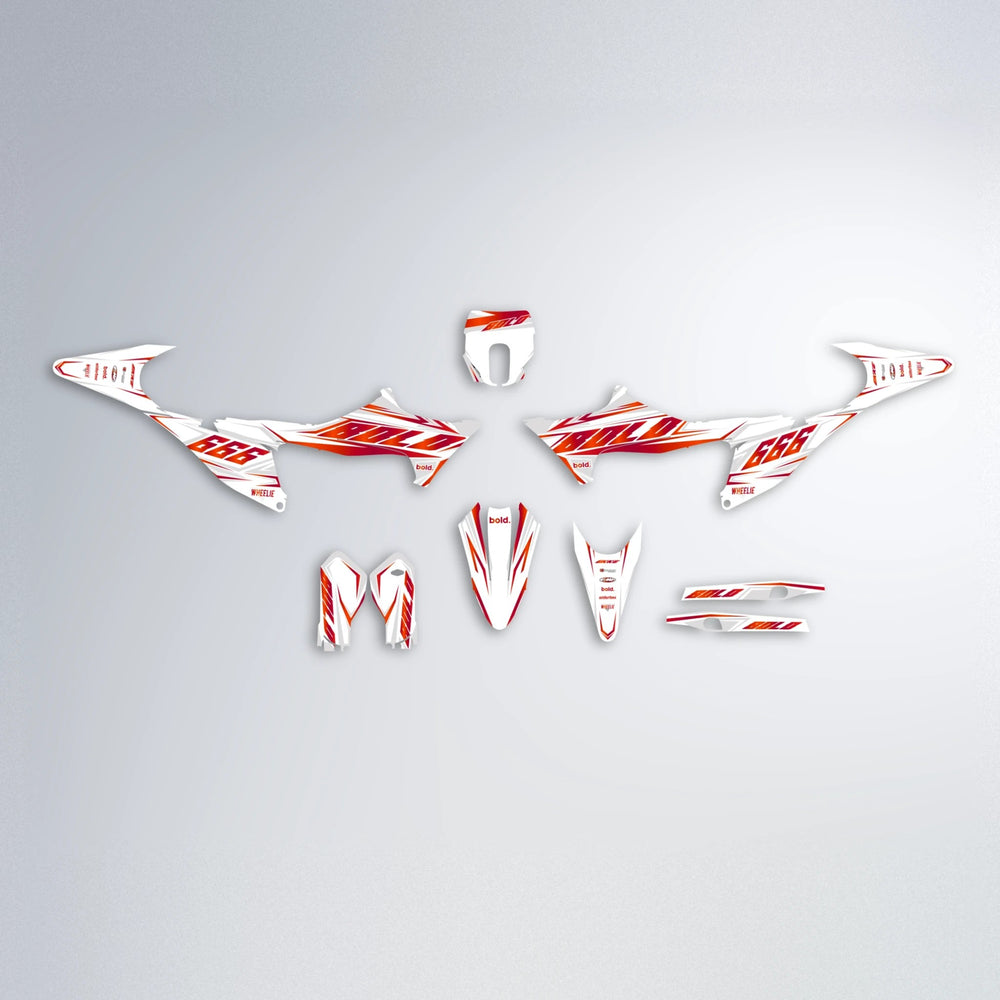 EKKE Stark Varg MX graphics kit parts layout in Red
