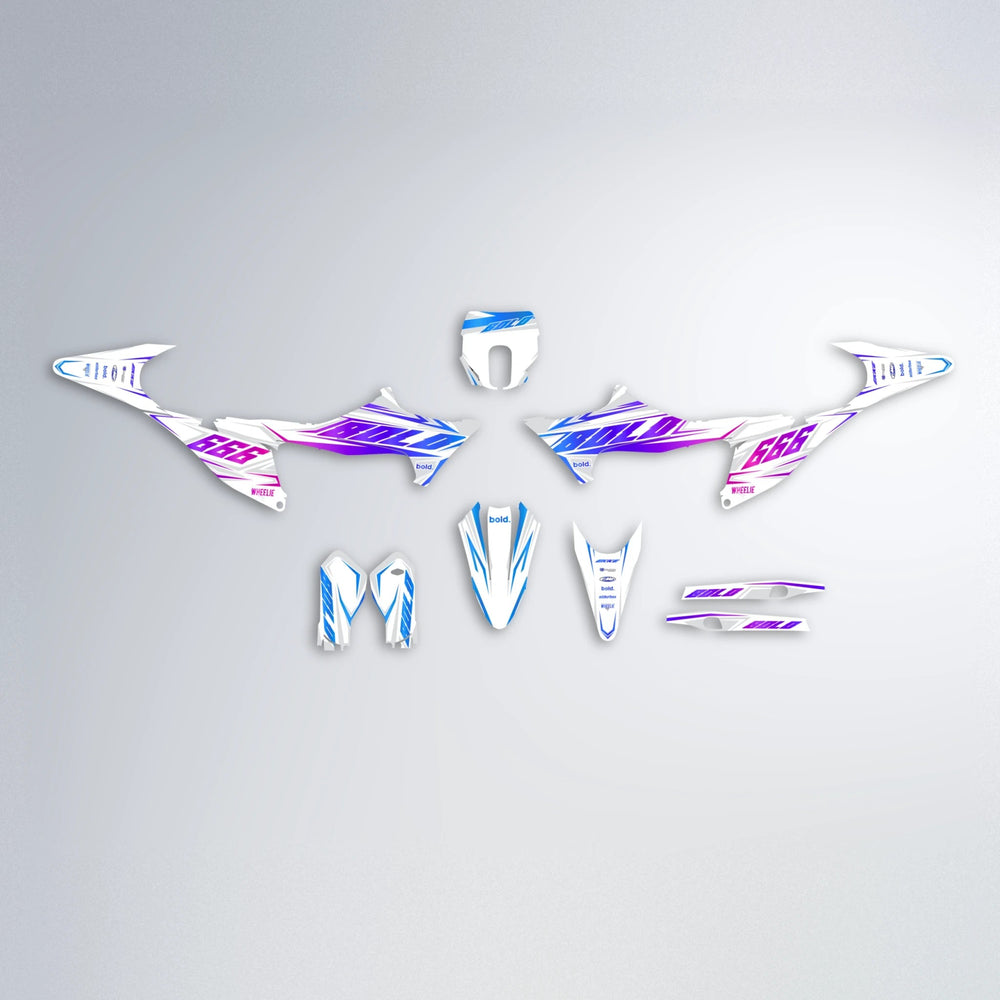 EKKE Stark Varg SM graphics kit parts layout in Blue Purple Fade