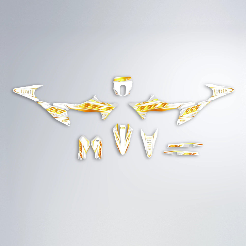 EKKE Stark Varg SM graphics kit parts layout in Orange & Yellow