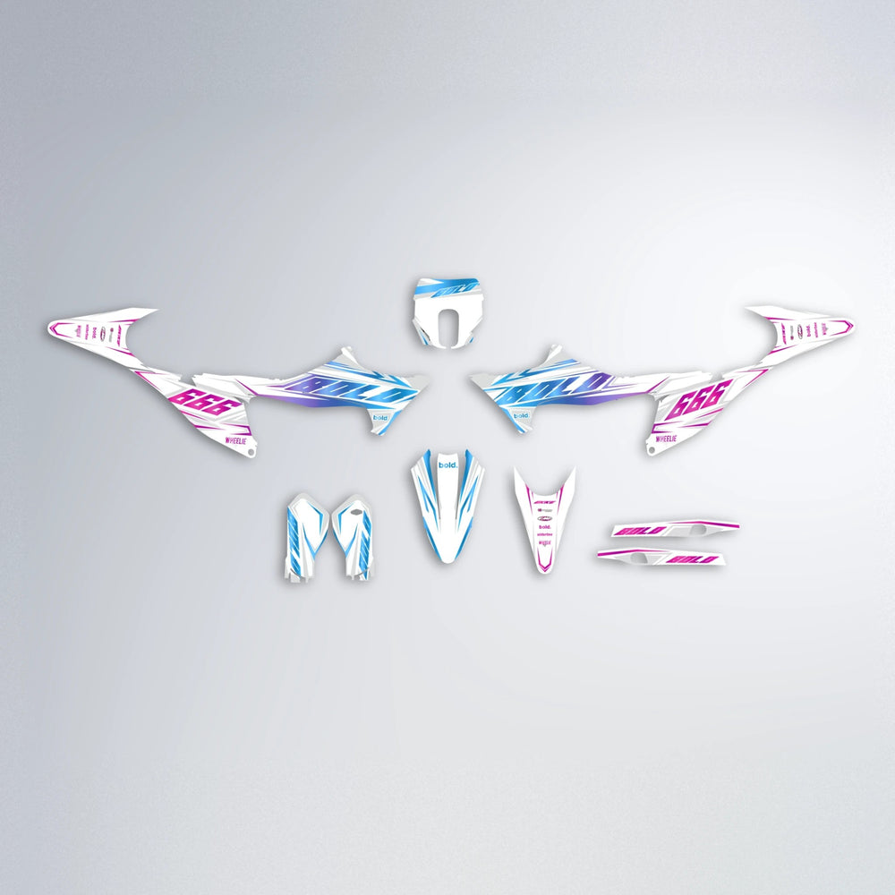EKKE Stark Varg SM graphics kit parts layout in Pink & Light Blue