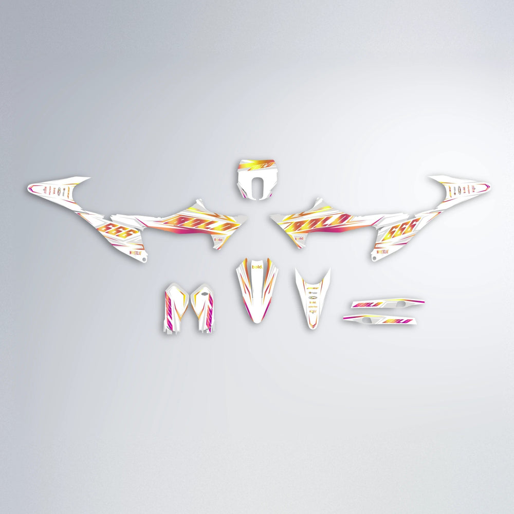 EKKE Stark Varg SM graphics kit parts layout in Pink & Yellow