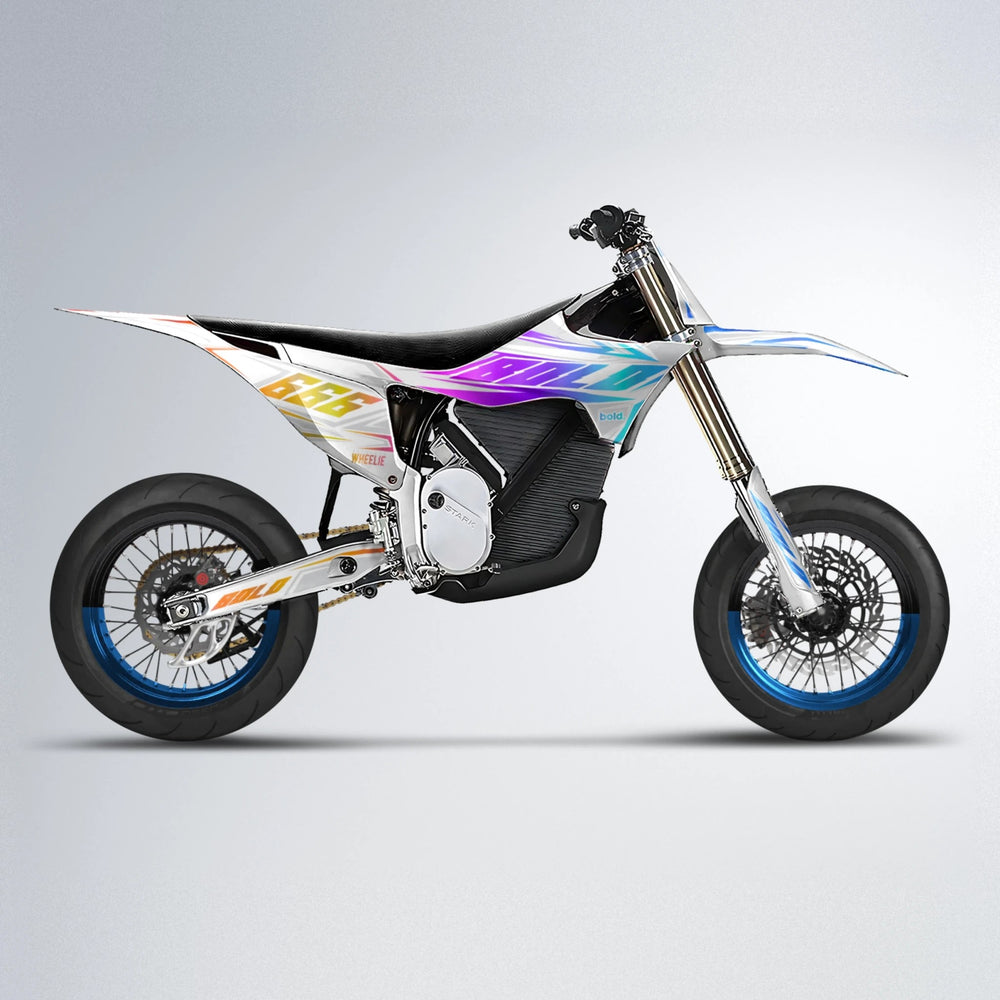EKKE Stark Varg SM supermoto graphics kit in Sunset Fade