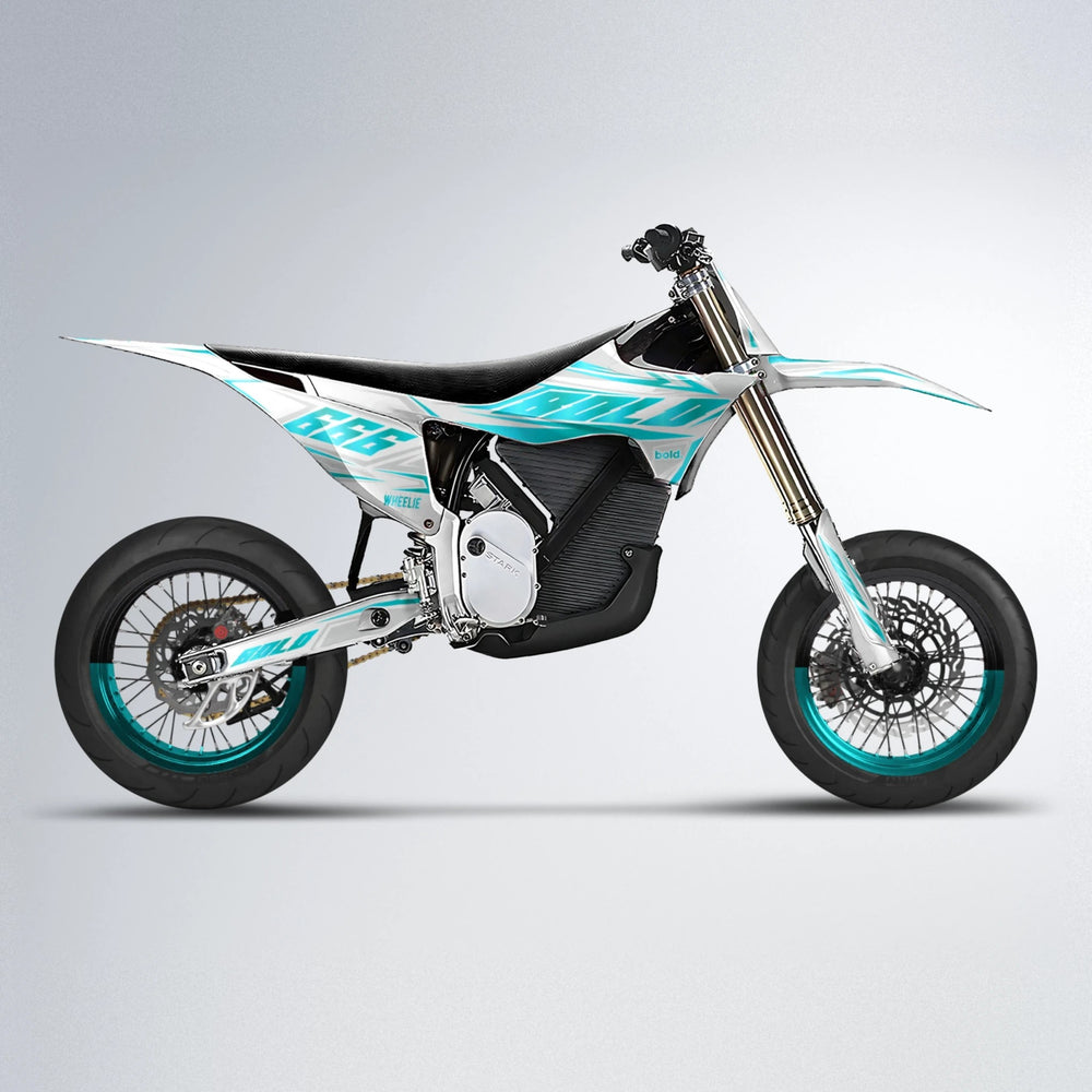 EKKE Stark Varg SM supermoto graphics kit in Teal