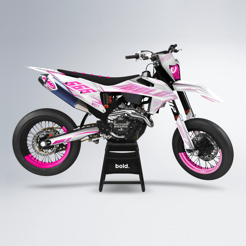 EKKE supermoto graphics kit in Flamingo