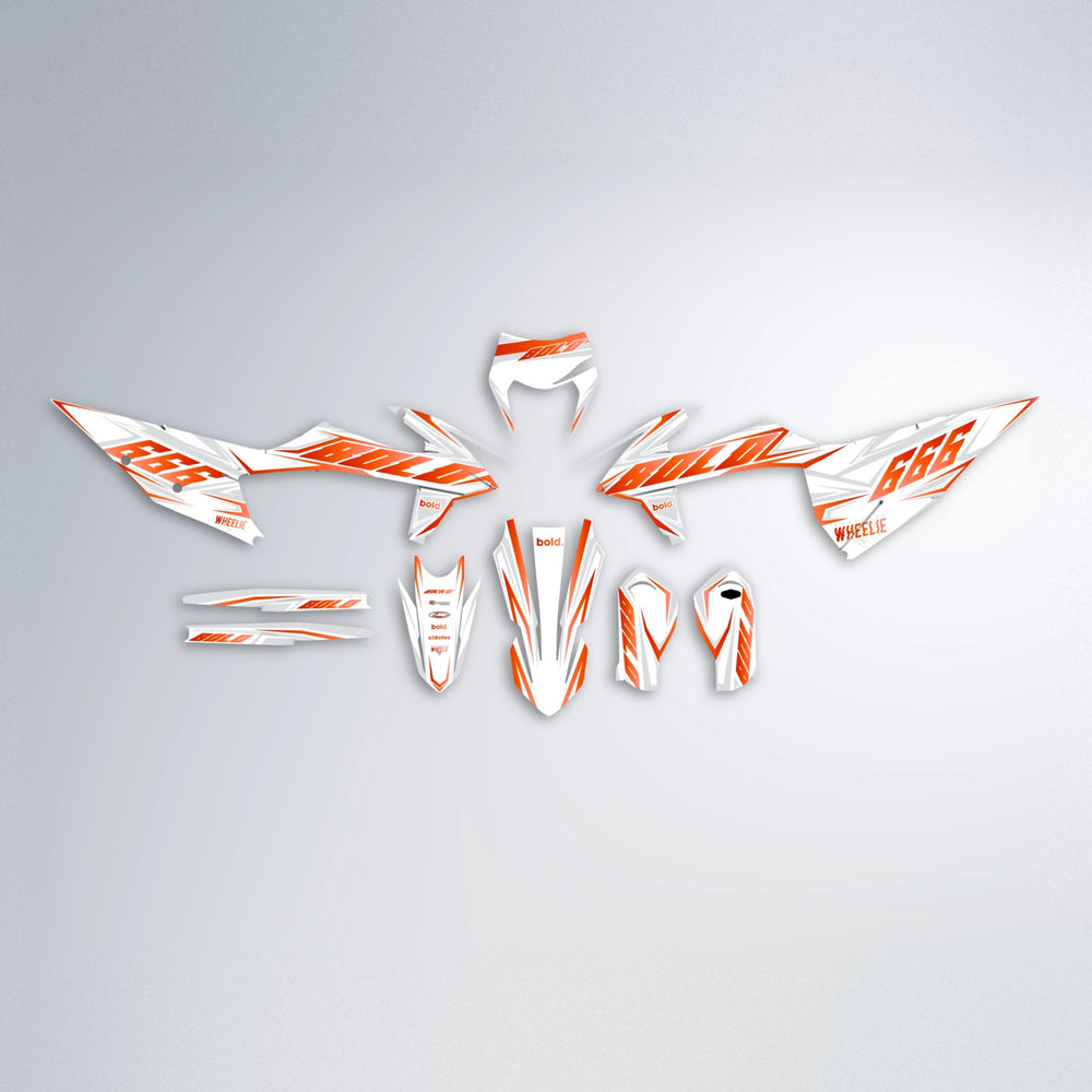 EKKE graphics kit parts layout in Orange