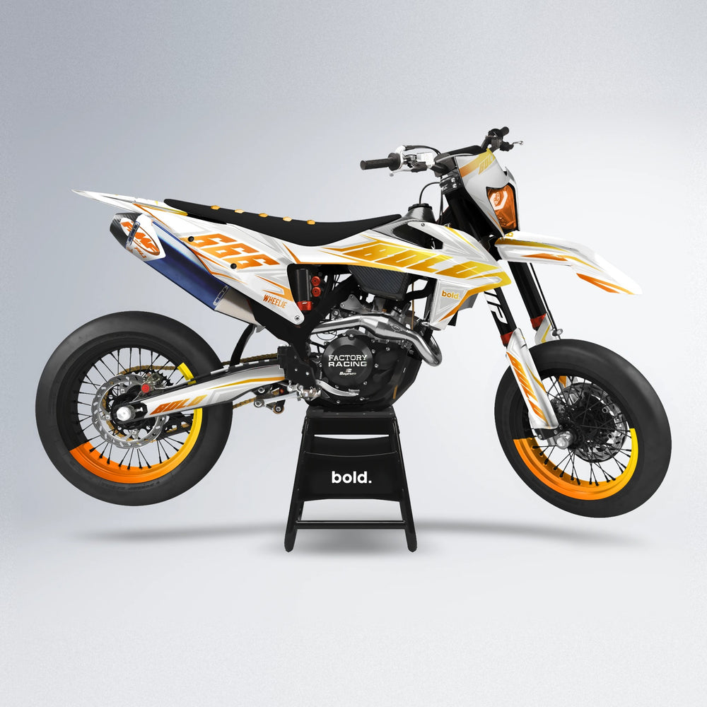 EKKE supermoto graphics kit in Orange & Yellow