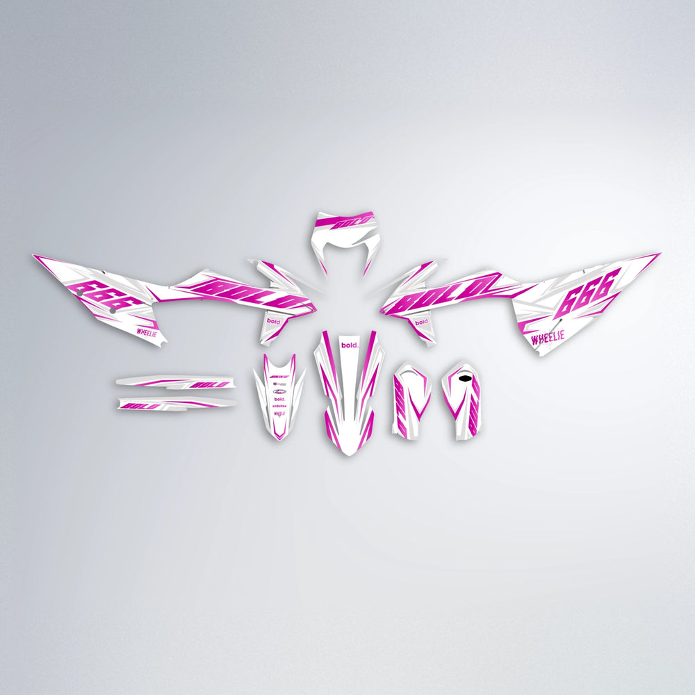 EKKE graphics kit parts layout in Pink