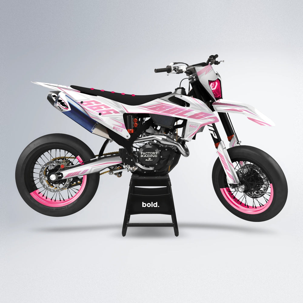 EKKE supermoto graphics kit in Sakura Pink