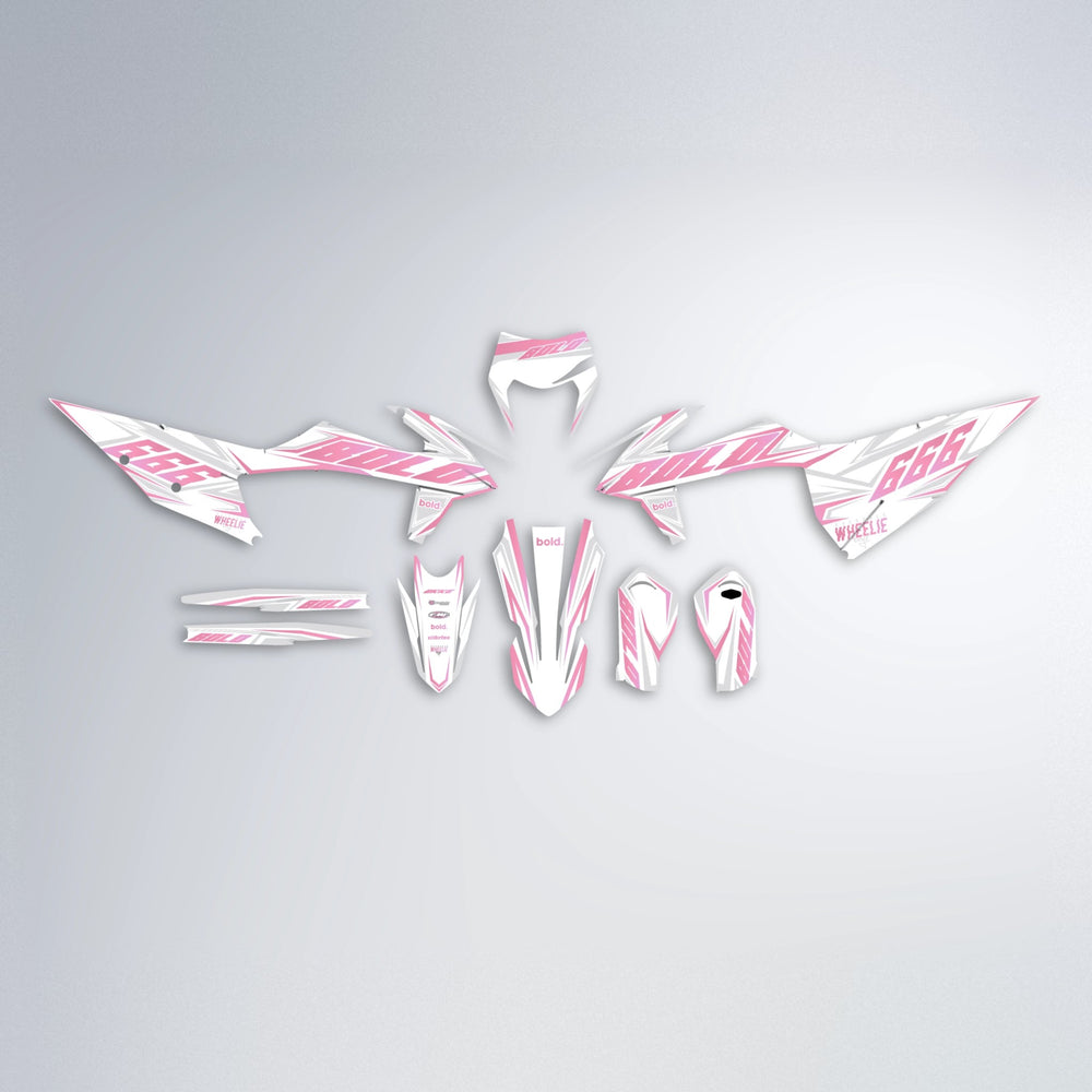 EKKE graphics kit parts layout in Sakura Pink